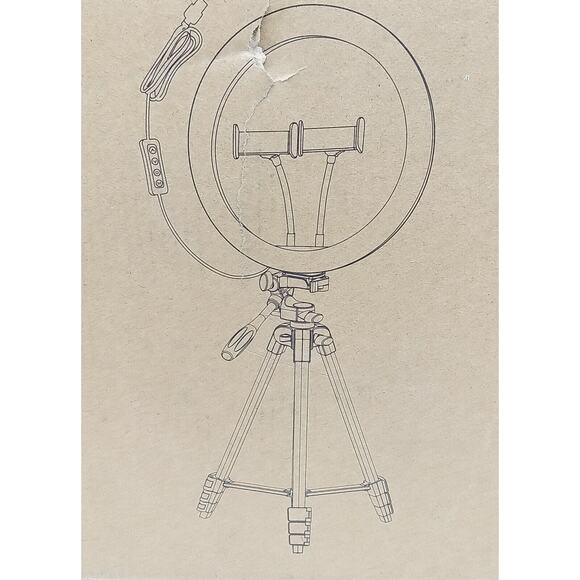12 Inch LED Ring Light 54" Tripod With 2 Phone Holders and Remote - Picture 2 of 4